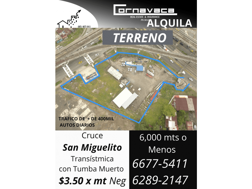 ALQUILO TERRENO CRUCE DE SAN MIGUELITO - 1