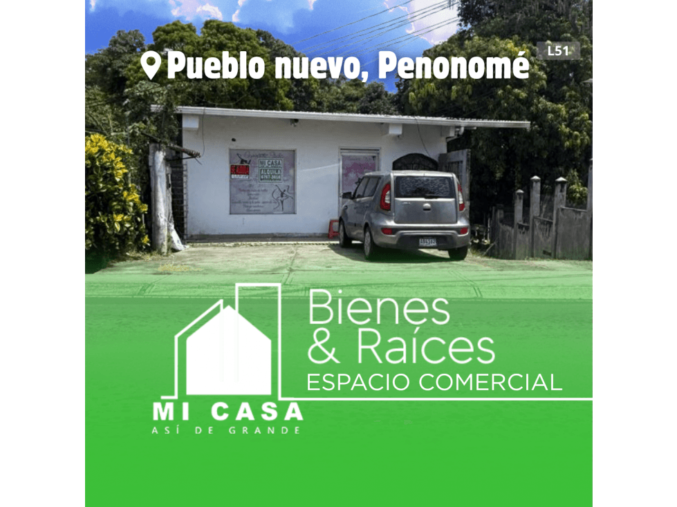 SE ALQUILA LOCAL PLANTA BAJA EN PUEBLO NUEVO PENONOMÉ L51 - 1