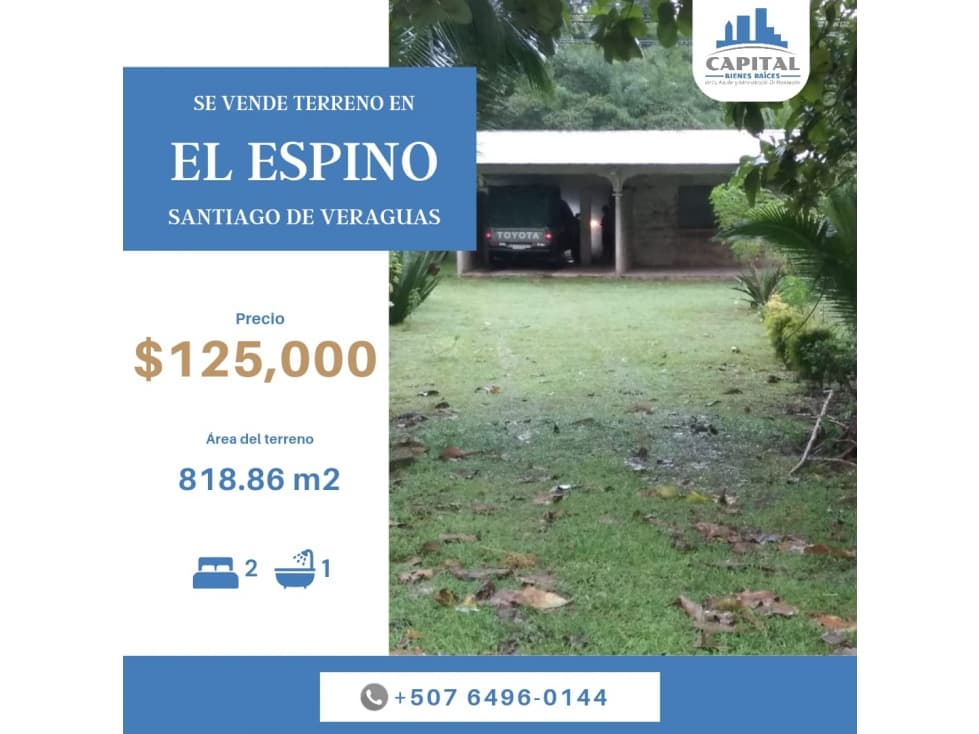 Se vende terreno de 818.86m² en El Espino, Santiago Veraguas - 1