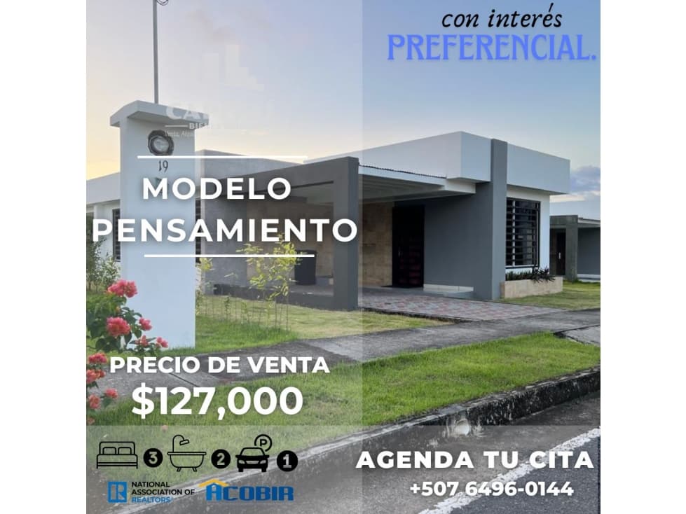 CASA EN SANTIAGO DE VERAGUAS EL ESPINO / CON INTERÉS PREFERENCIAL - 1