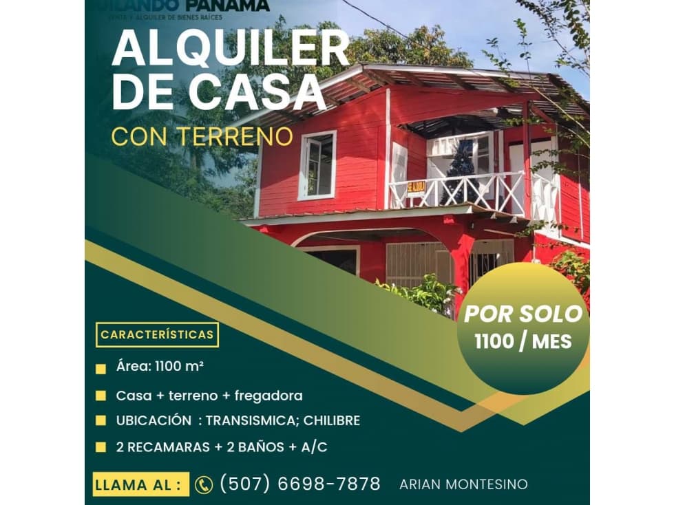 ALQUILER DE CASA COMERCIAL EN CHILIBRE - 1