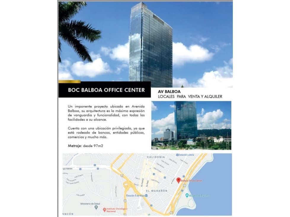 VENTA Y ALQUILER DE LOCALES TORRE INTERPLUS BOC AVENIDA BALBOA - 1